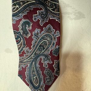 Bert Pulitzer Silk Tie Burgundy Paisley